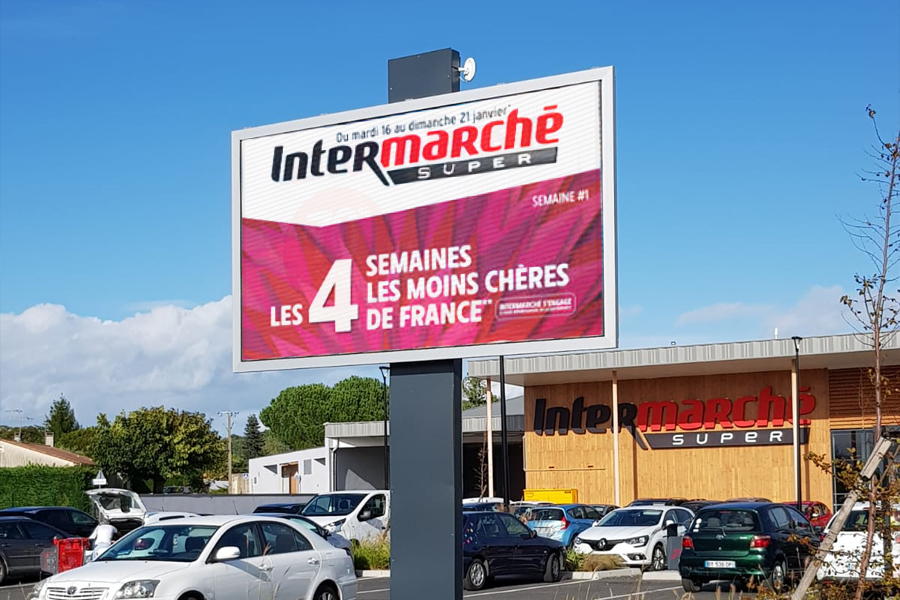 écran publicitaire intermarche